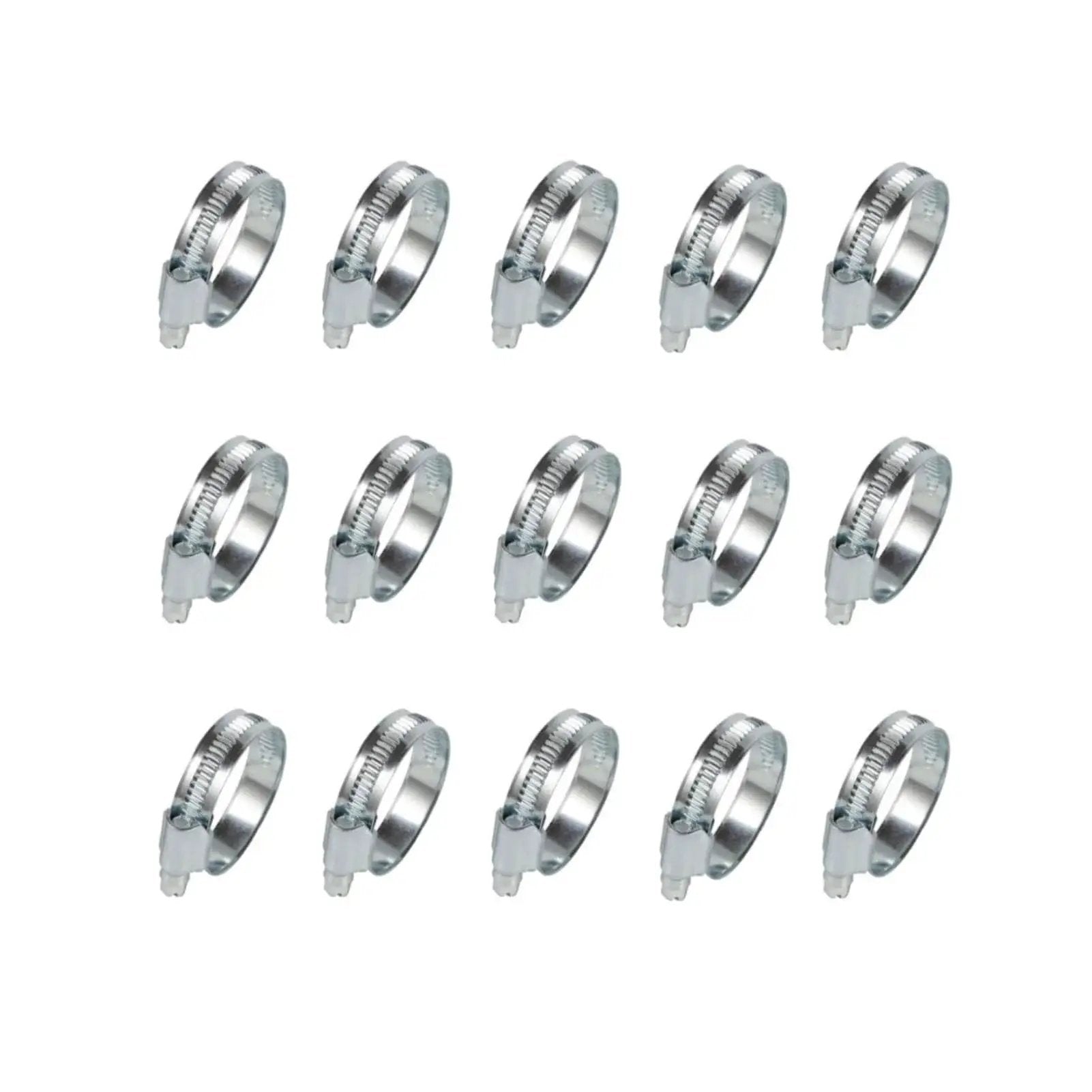 Pro Grade Heavy Duty High Pressure Hose Clamps 15 Pack 5/9 To 1-1/10 Inch Adjustable Worm Gear Drive 304 Stainless Steel Band