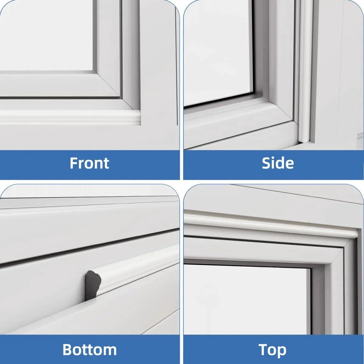 Wedge Shape Window and Door Weather Stripping Seal for Exterior Front Door, 118-Inch Black Foam Gap Filler installed view