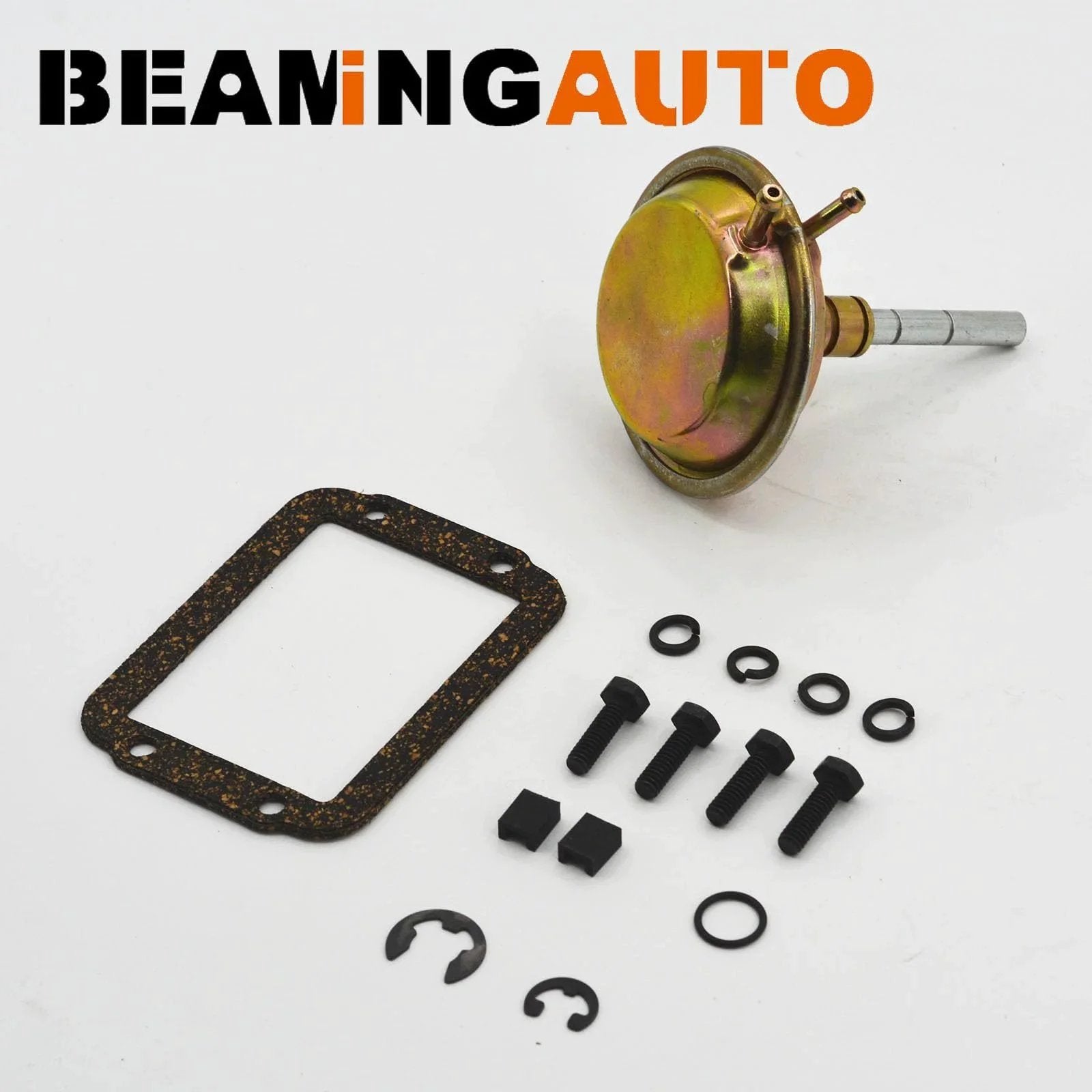 Front 4WD Vacuum Shift Actuator Direct Fit Replacement No Fuss Install For Dodge Ram 1500 2500 3500 Ramcharge Wrangler Cherokee Comanche Replaces 4506116 4882682 600 202 BeamingAuto shown with install kit on white background.