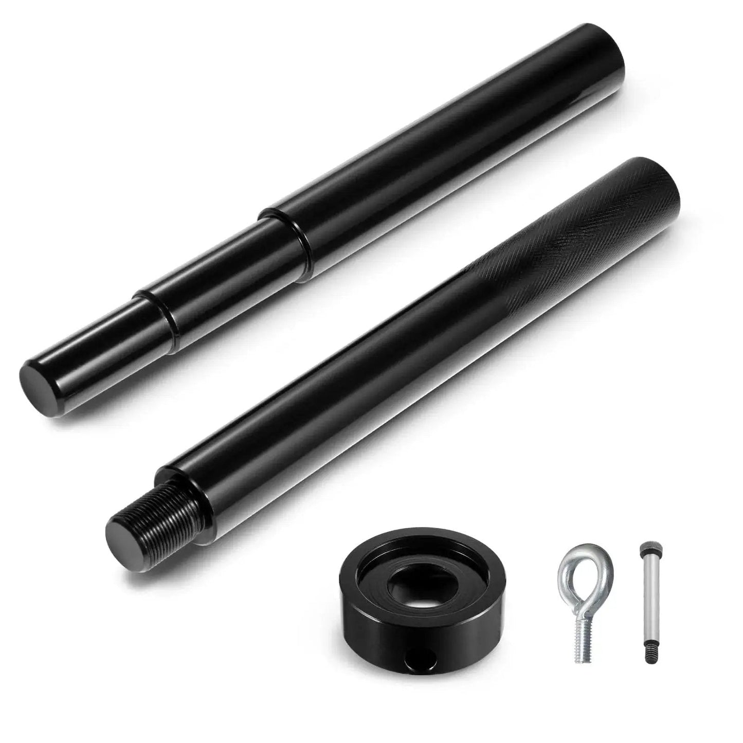 Gimbal Bearing Alignment And Install Kit For Marine Engines showing black heavy-duty alignment tools and accessories for Mercruiser and Volvo drives.