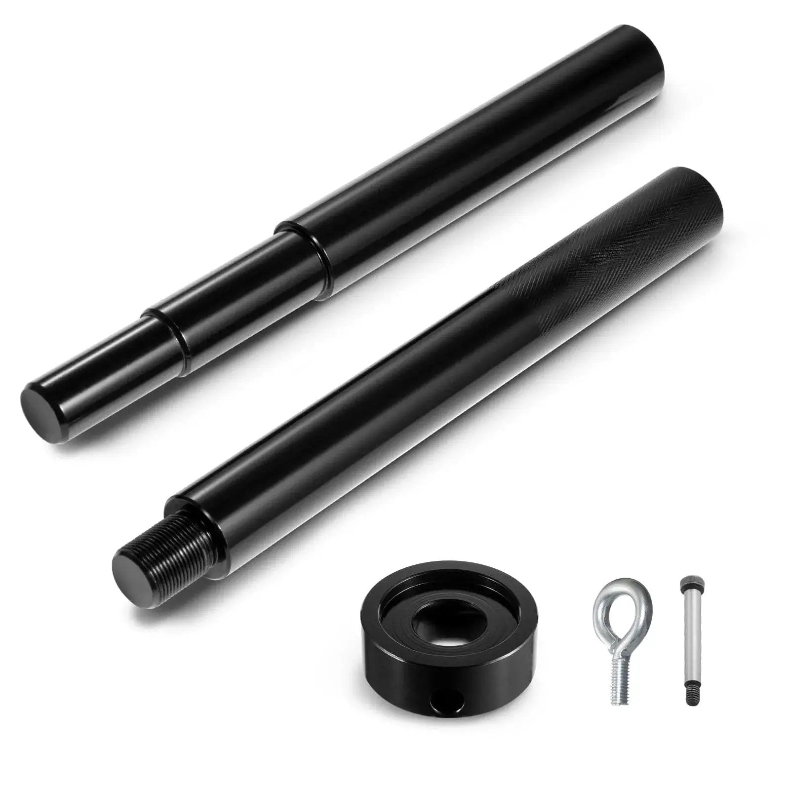 Gimbal Bearing Alignment And Install Kit For Marine Engines showing black heavy-duty alignment tools and accessories for Mercruiser and Volvo drives.