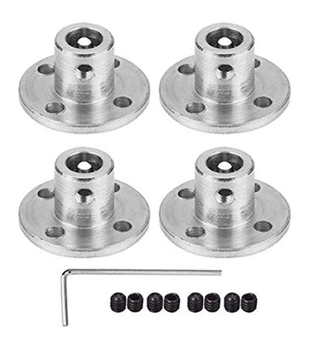 4 Pack 6mm Flange Coupling Connector For RC Models And DIY Motors, Heavy Duty Rigid Shaft Coupler Accessory, 45 Steel High Strength Fittings Built To Last For Stable Alignment And Easy Install In Model Planes Cars Boats
