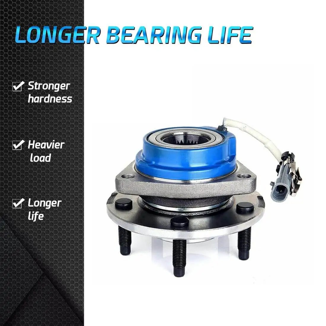 Set of 2 Front Wheel Hub and Bearing Assemblies, 5-Lug ABS, for Buick, Chevy, Olds, Pontiac 2WD, shown with durability features.