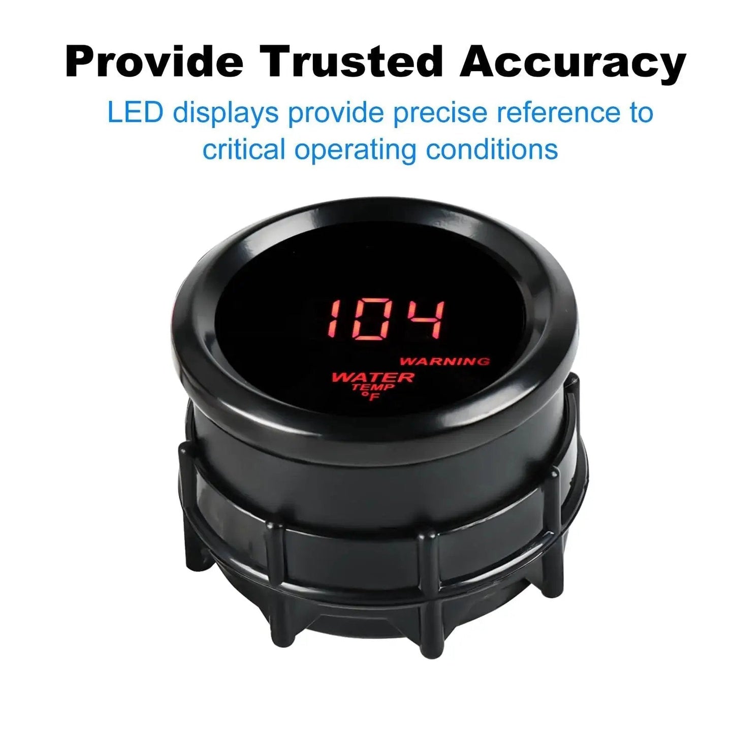 2 Inch Water Temperature Gauge 52mm Backlit Sensor For Car Truck Marine DC12V displaying 104 degrees