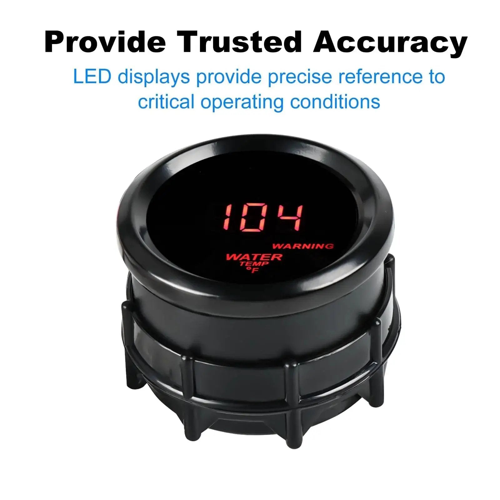 2 Inch Water Temperature Gauge 52mm Backlit Sensor For Car Truck Marine DC12V displaying 104 degrees