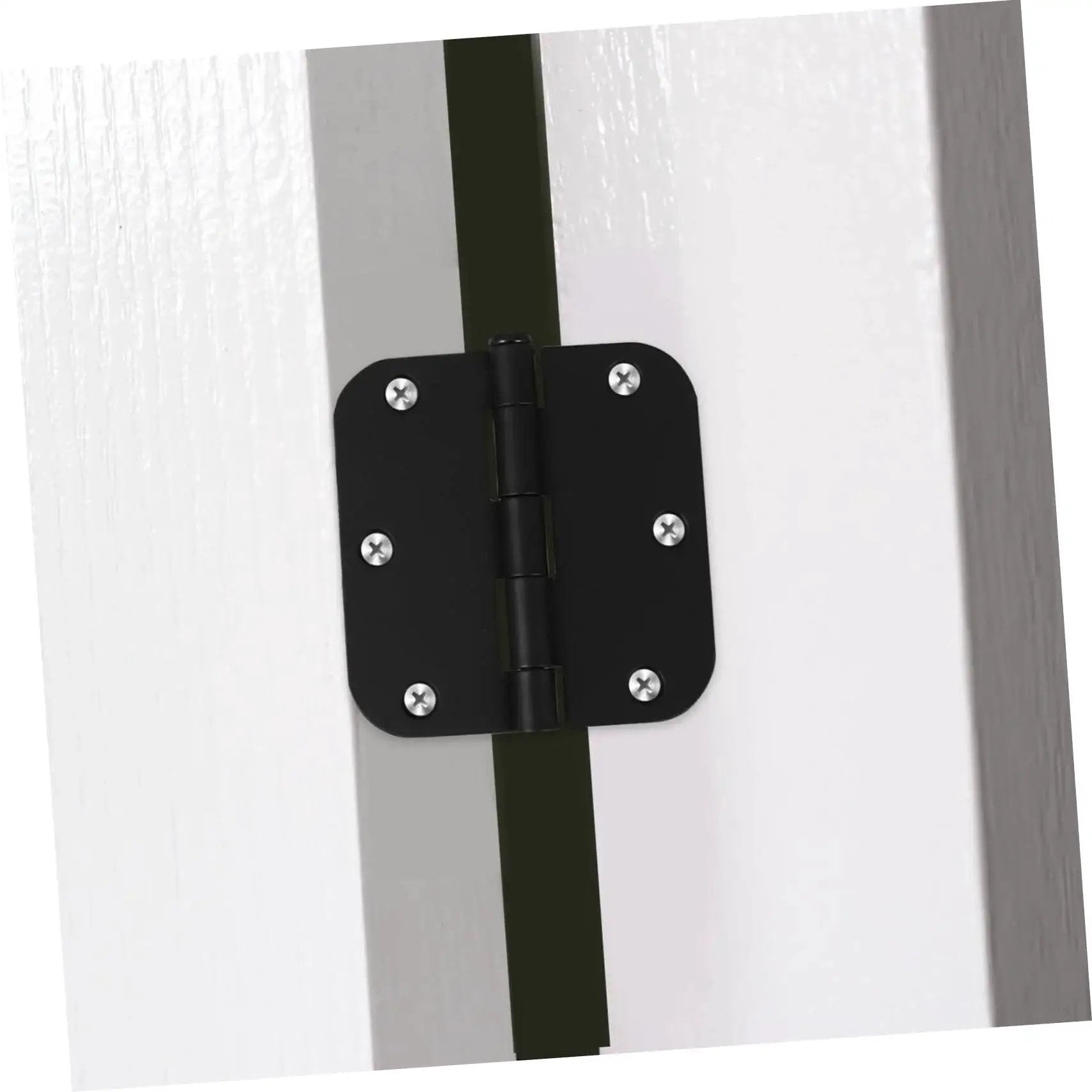 Heavy Duty Iron Door Hinges 2 Pack With Rounded Corner Design For Cabinets And Outdoor Gates High Load Capacity Safe Edges