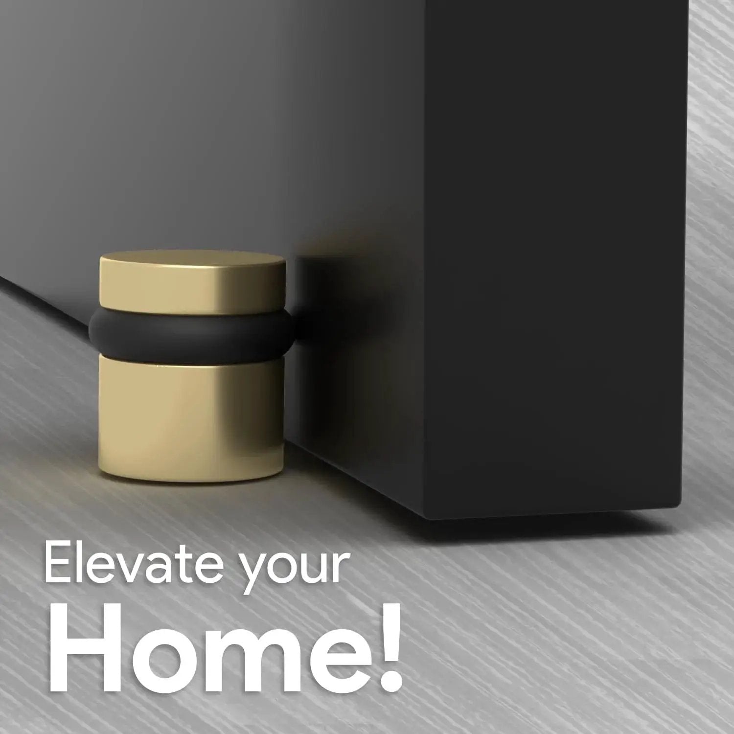 Floor Door Stopper With Mounting Hardware Included Satin Brass 1.5 Inch Wall Protector Prevents Door Knob Contact And Wall Damage Quick Install Protective Barrier For Doors And Walls Durable installed on floor with door.