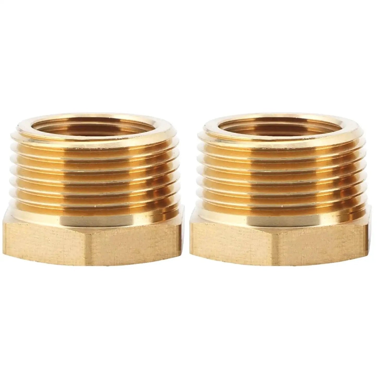 Brass 1 Inch Male To 3/4 Inch Female NPT Reducer Fitting Hex Bushing For Plumbing 2 Pack by CX Wonderland