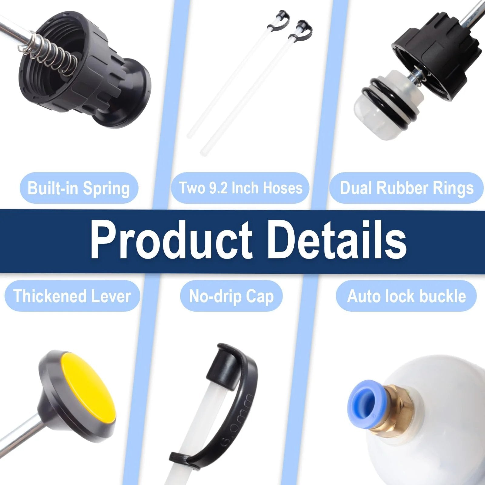 DIY Ready 200cc Fluid Extractor Kit For Quick Oil Changes, Oil Extractor Pump With Two 9.2 Inch Extension Tubes, Vacuum Siphon Pump, Hand Operated Automotive Oil Change Tool For Gasoline Cars product parts details.