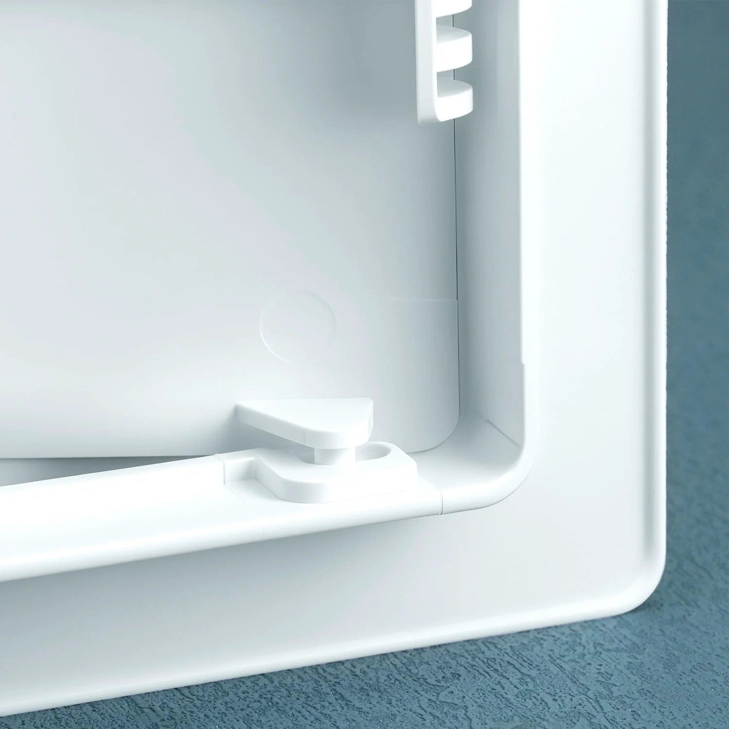 Close-up of 10x10 Inch Plastic Access Panel For Drywall Removable Wall Door For Plumbing And HVAC By QWORK Built Tough ABS Plastic
