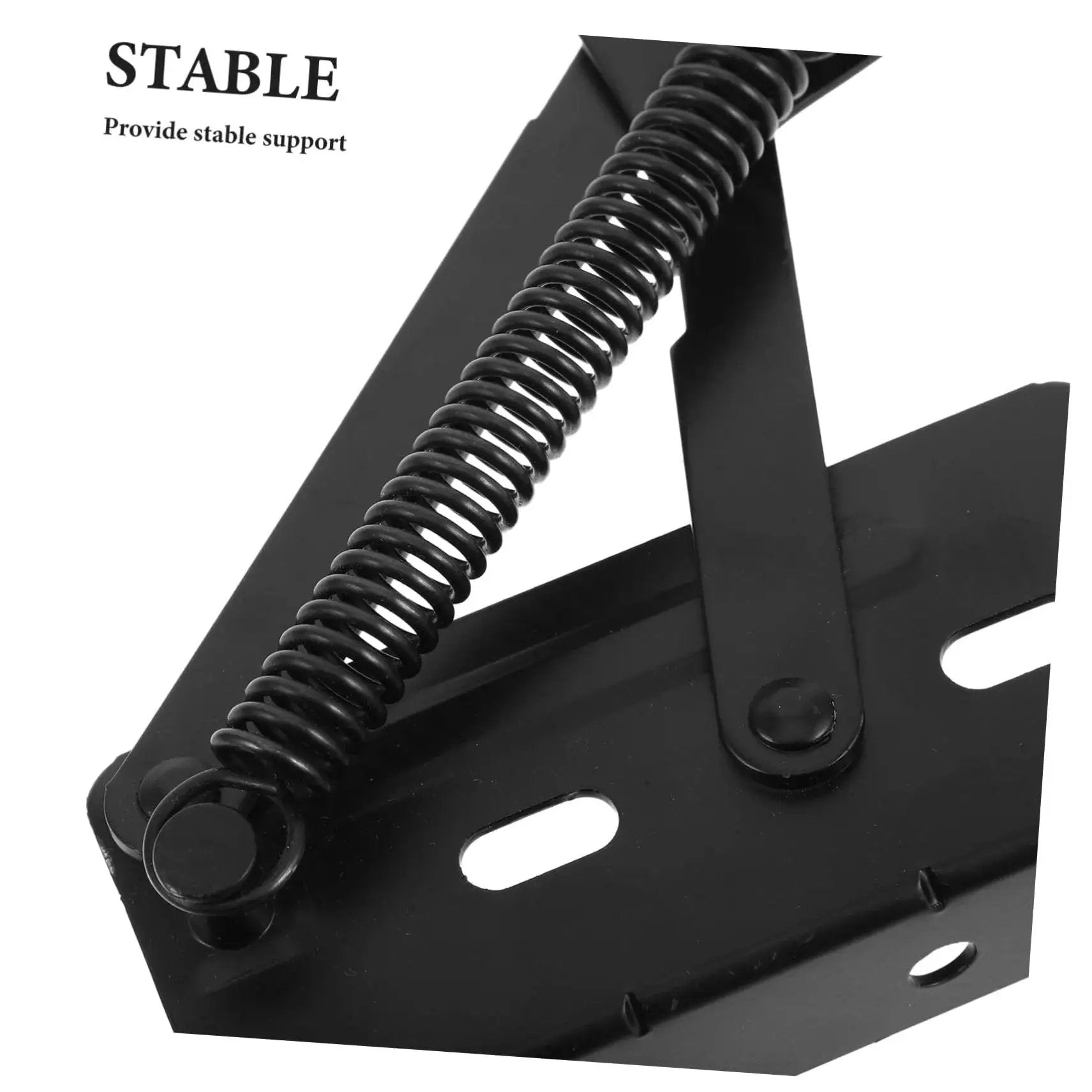 Folding Sofa Hinge Kit With Spring Loaded Storage Brackets for Cabinets and Furniture, close-up of spring mechanism, heavy duty steel
