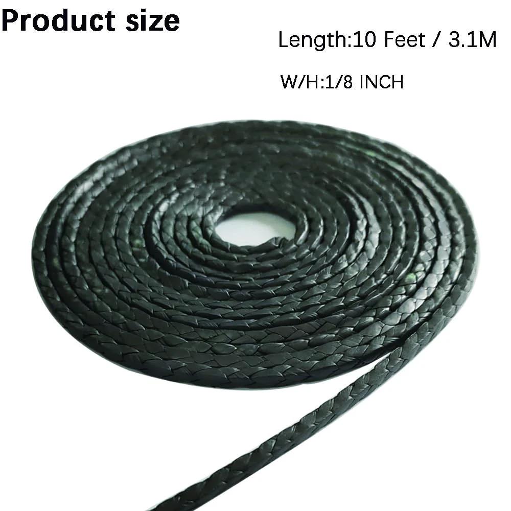 Graphitized Expanded PTFE Graphite Braided Compression Packing One Eighth Inch By One Eighth Inch Ten Feet Long shown in coil form.