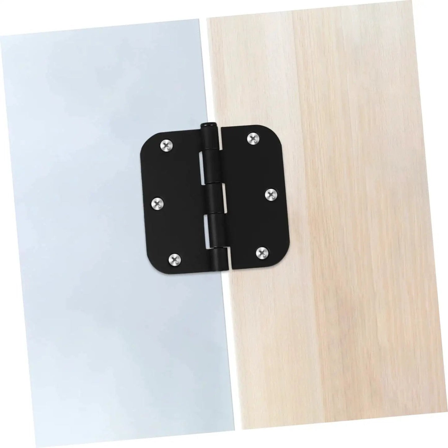 Heavy Duty Iron Door Hinges 2 Pack With Rounded Corner Design For Cabinets And Outdoor Gates High Load Capacity Safe Edges