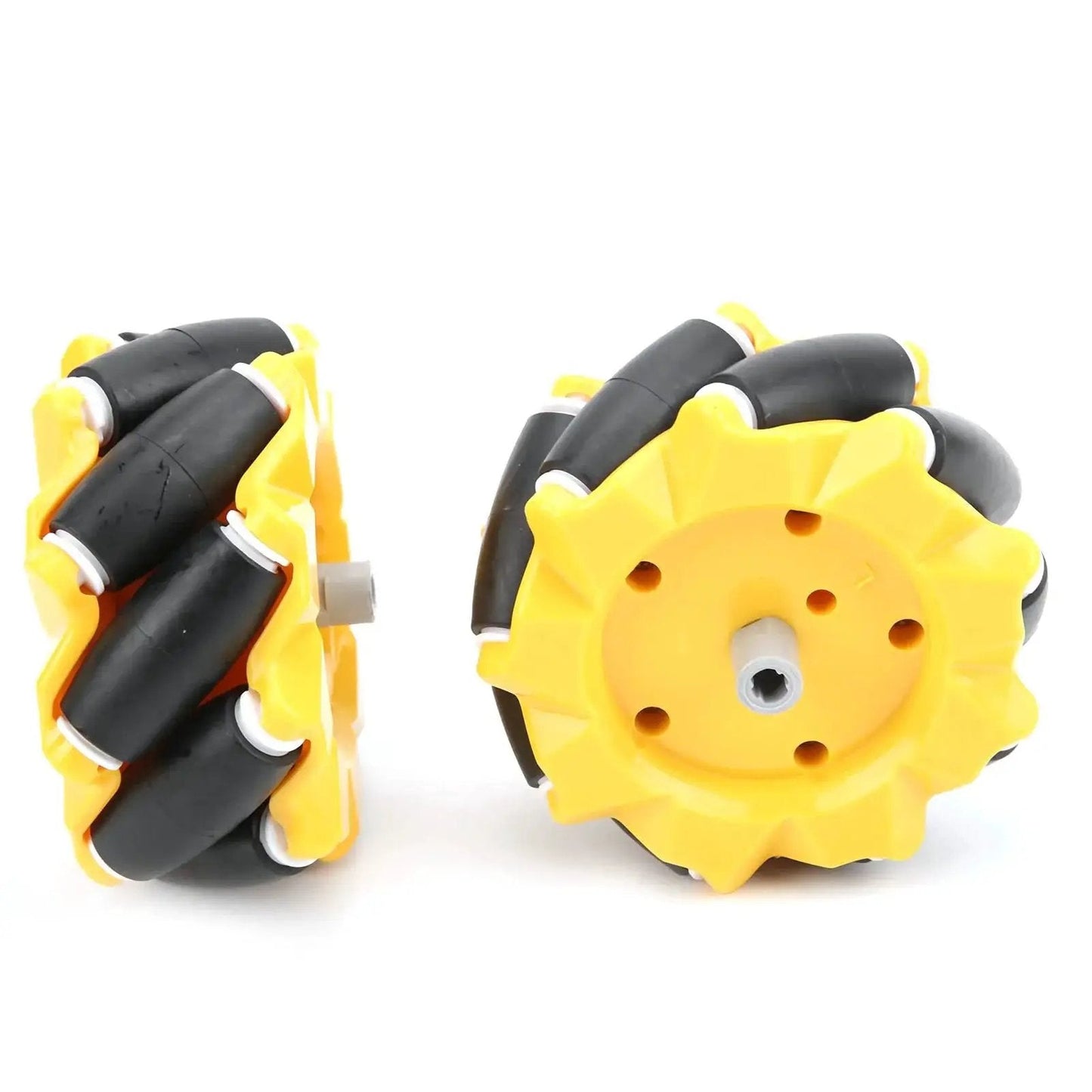 Mecanum Wheel Kit For TT Geared Motor Smart Robot Car Parts Accessories DIY Toy Components 80mm Rubber Coated Wheel In Yellow And Black