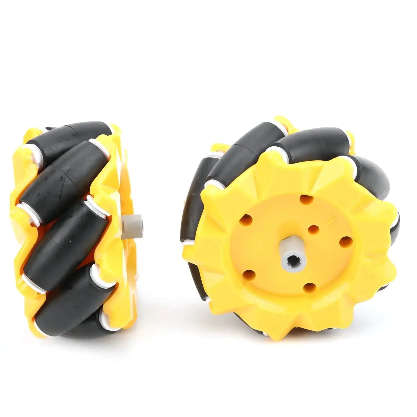 Mecanum Wheel Kit For TT Geared Motor Smart Robot Car Parts Accessories DIY Toy Components 80mm Rubber Coated Wheel In Yellow And Black