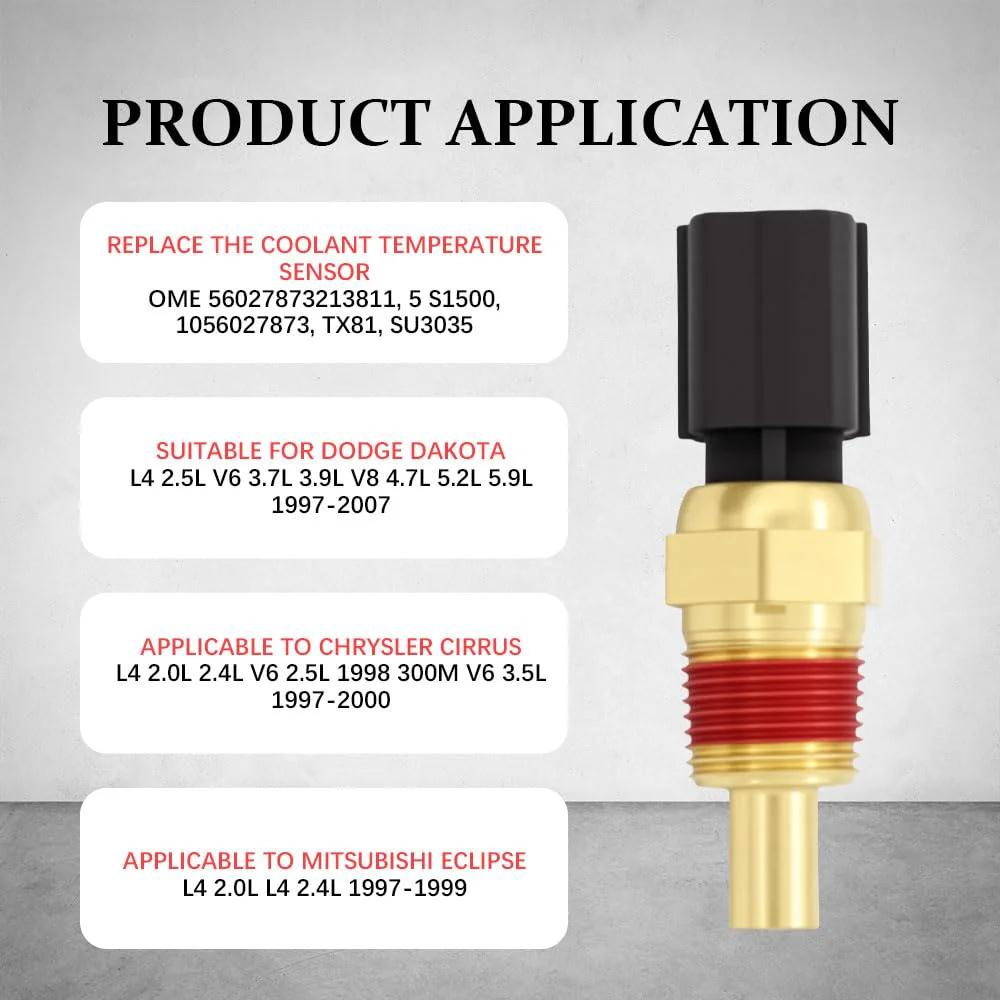 Engine Coolant Temperature Sensor For Dodge Jeep Chrysler Cars Replace OEM 56027873 2132811 SU3035 brass sensor