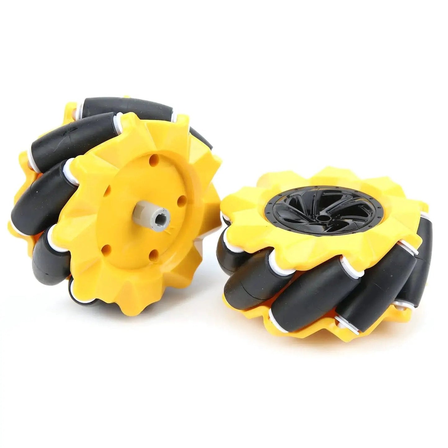 Mecanum Wheel Kit For TT Geared Motor Smart Robot Car Parts Accessories DIY Toy Components 80mm Rubber Coated Wheel In Yellow And Black