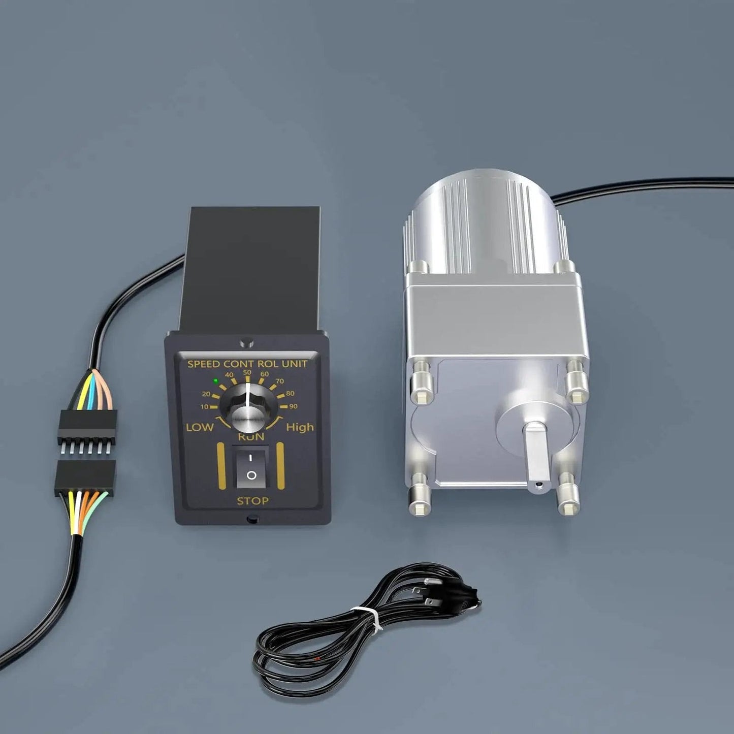 6W 110V Reversible AC Motor With 450 RPM Gear Reducer And 3 To 1 Gear Reduction, 50 60 Hz Operation, Variable Speed Controller, 8mm Shaft