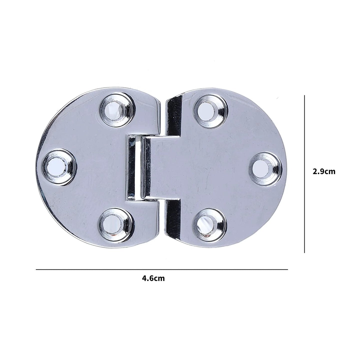 6 Pcs Zinc Alloy Flip Door Hinges 90 Degree Folding Butt Hinges for Table Desk Wardrobe, showing size 46x29mm