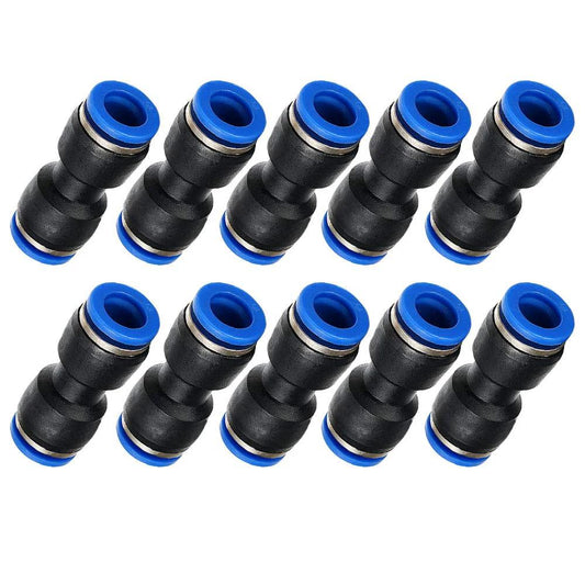 Push To Connect Straight Union Tube Fitting 4mm OD X 4mm OD Pneumatic Connector For Air Lines Quick Connect, set of 10