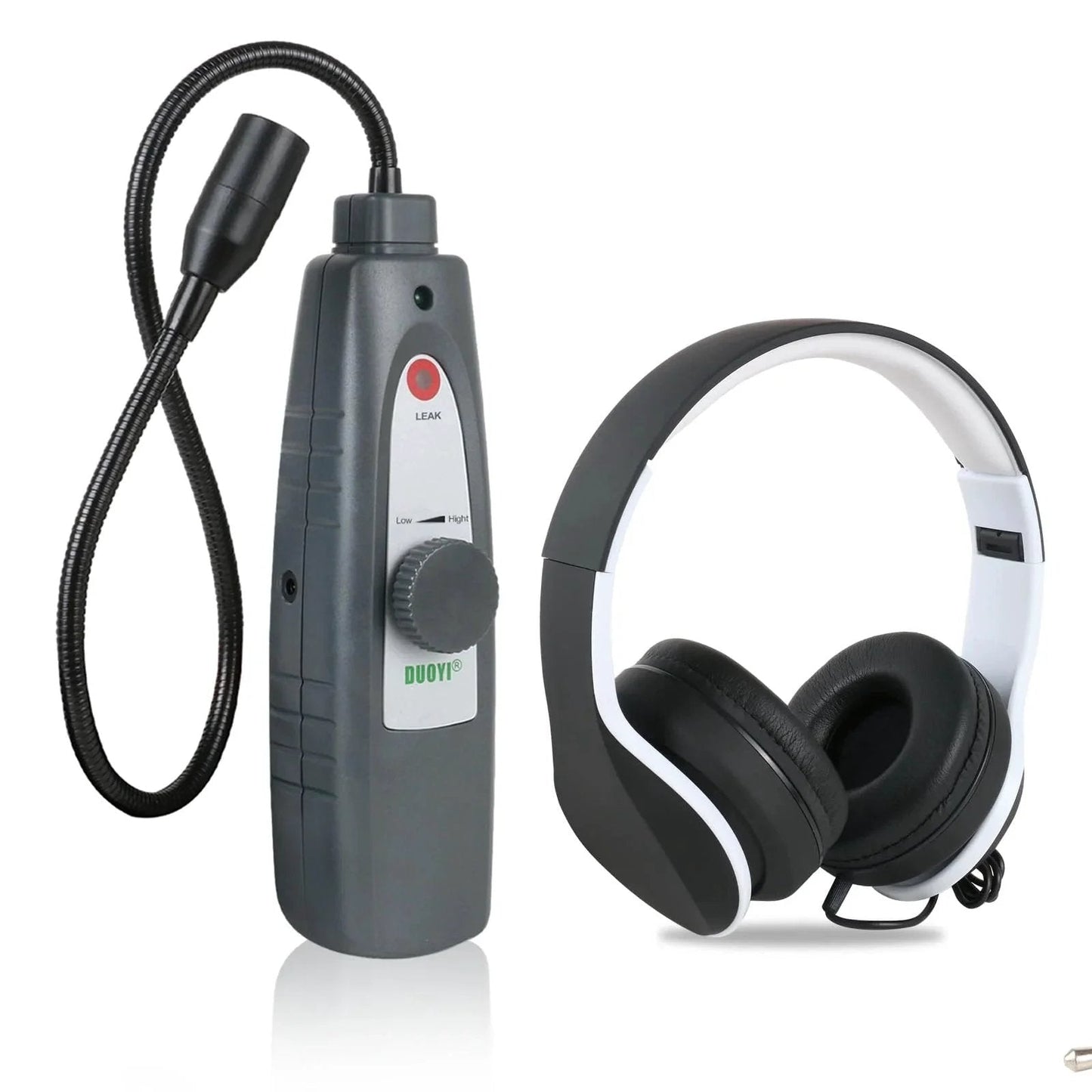 Ultrasonic Leak Detector With Headphones Included For Steam Pipes And Automotive Noise Finding 40KHz Plus Or Minus 2KHz Range Adjustable Sensitivity 420Millimeter Probe High Sensitivity Sensor device with probe and headphones