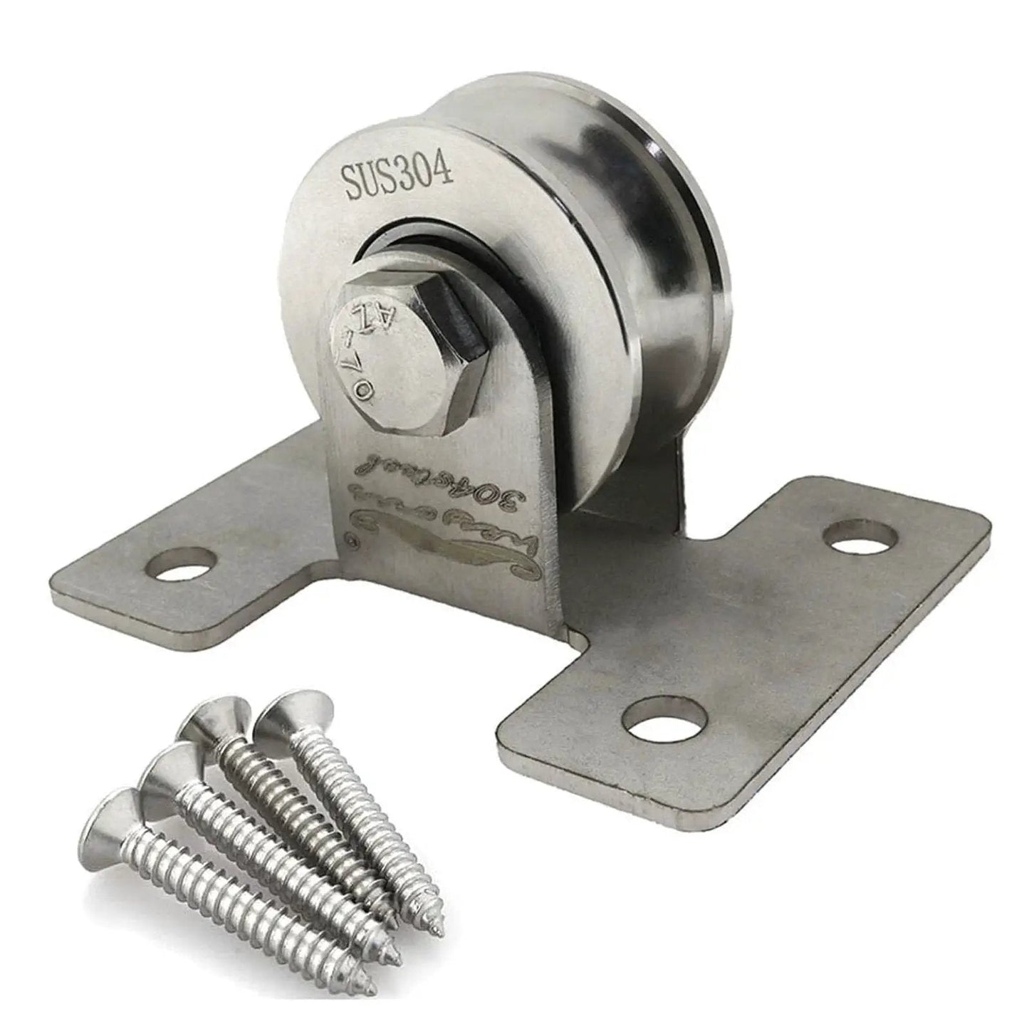 Stainless Steel Four Hole Bearing Pulley for Ceiling Swing and Sliding Doors Fixed Roller Wheel for Wire Rope Traction Tools