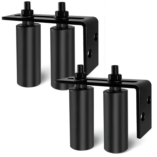 Universal 4 Inch Gate Roller Guide Kit With Nylon Rollers And Black L Bracket Heavy Duty Sliding Gate Hardware For Barn Doors And Rolling Gates 2 Pack
