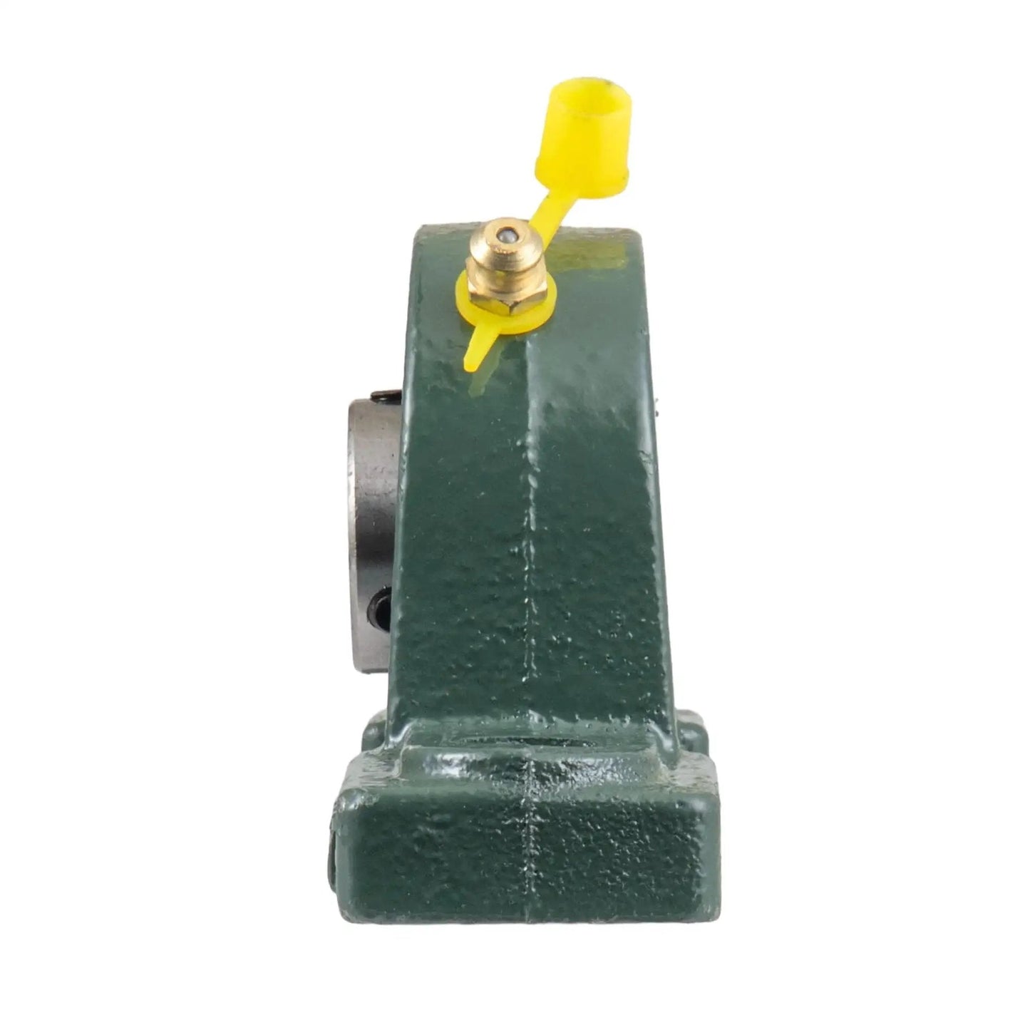 Side view of Two Pack UCP202 10 Pillow Block Bearing With Five Eighths Inch Bore And Set Screw Lock Heavy Duty Cast Iron Housing