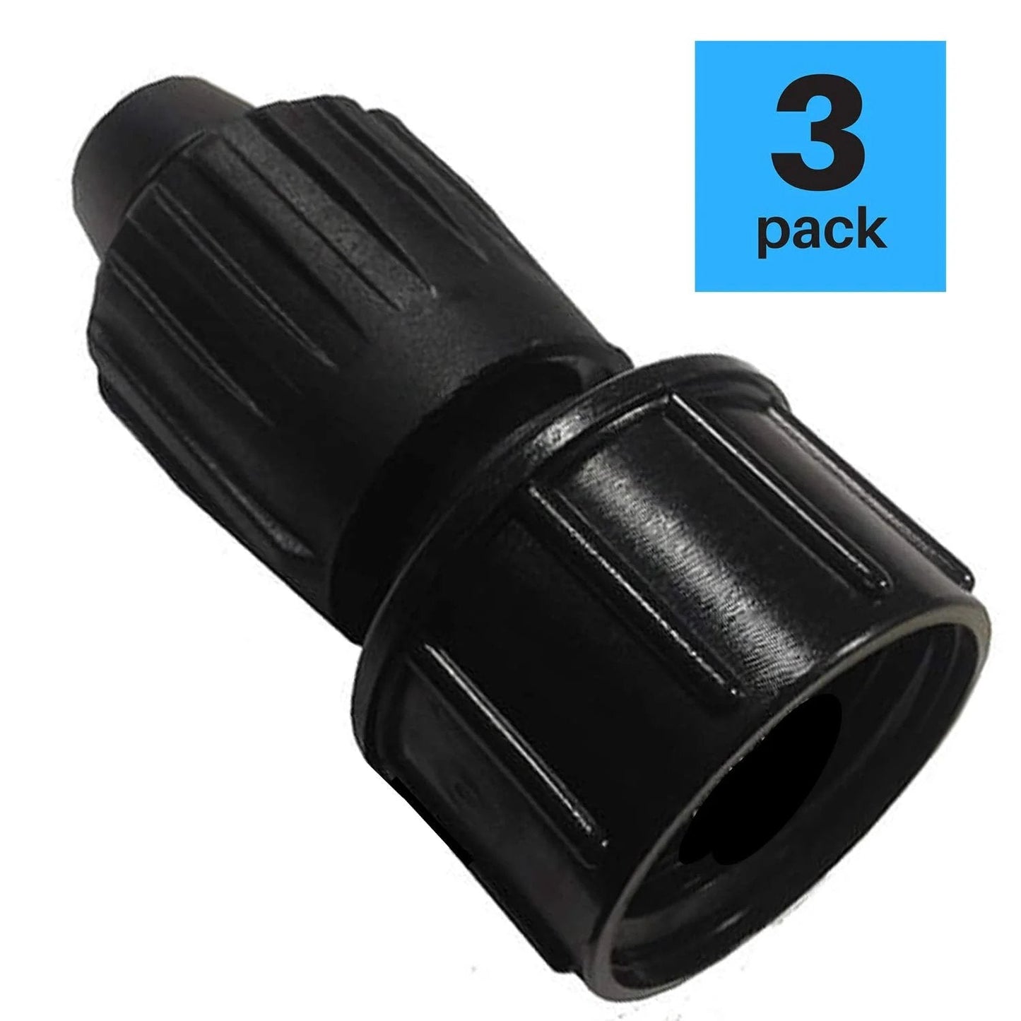 Effortless Drip Irrigation Tubing To Faucet Adapter One Half Inch To Three Quarter Inch FHT 3 Pack Reusable Connectors