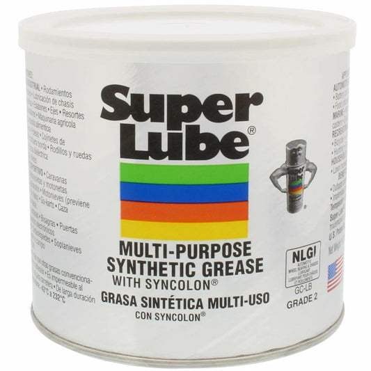 All Purpose Synthetic Grease With Syncolon For High Temperature Performance Water And Corrosion Resistance Food Grade Lubricant For Tools Gears Bearings And Industrial Use 14.1 oz Canister By Super Lube.