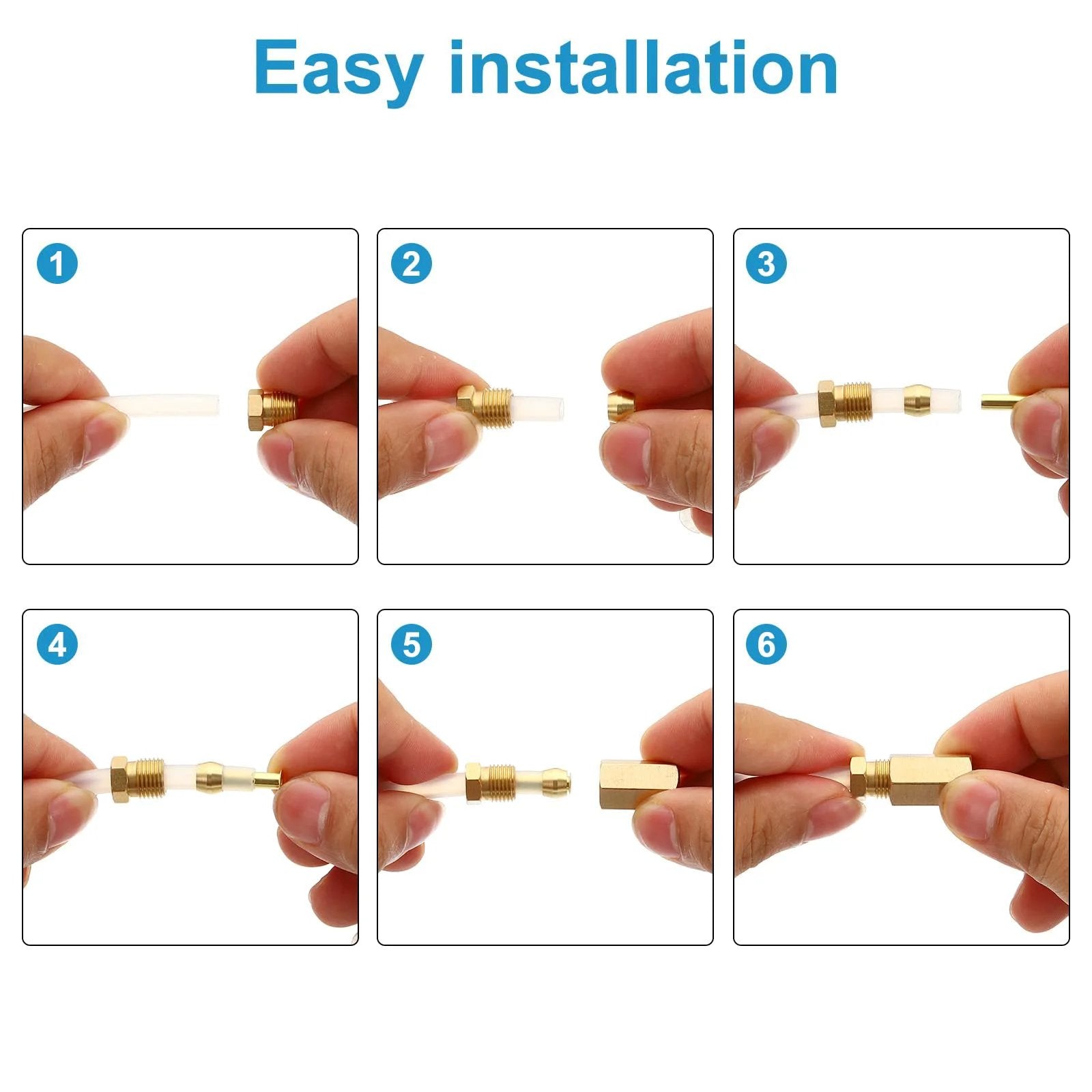 Step-by-step installation guide for Brass Compression Ferrule Kit For One Quarter Inch OD Hose Tubing, 20 Pack By PATIKIL.