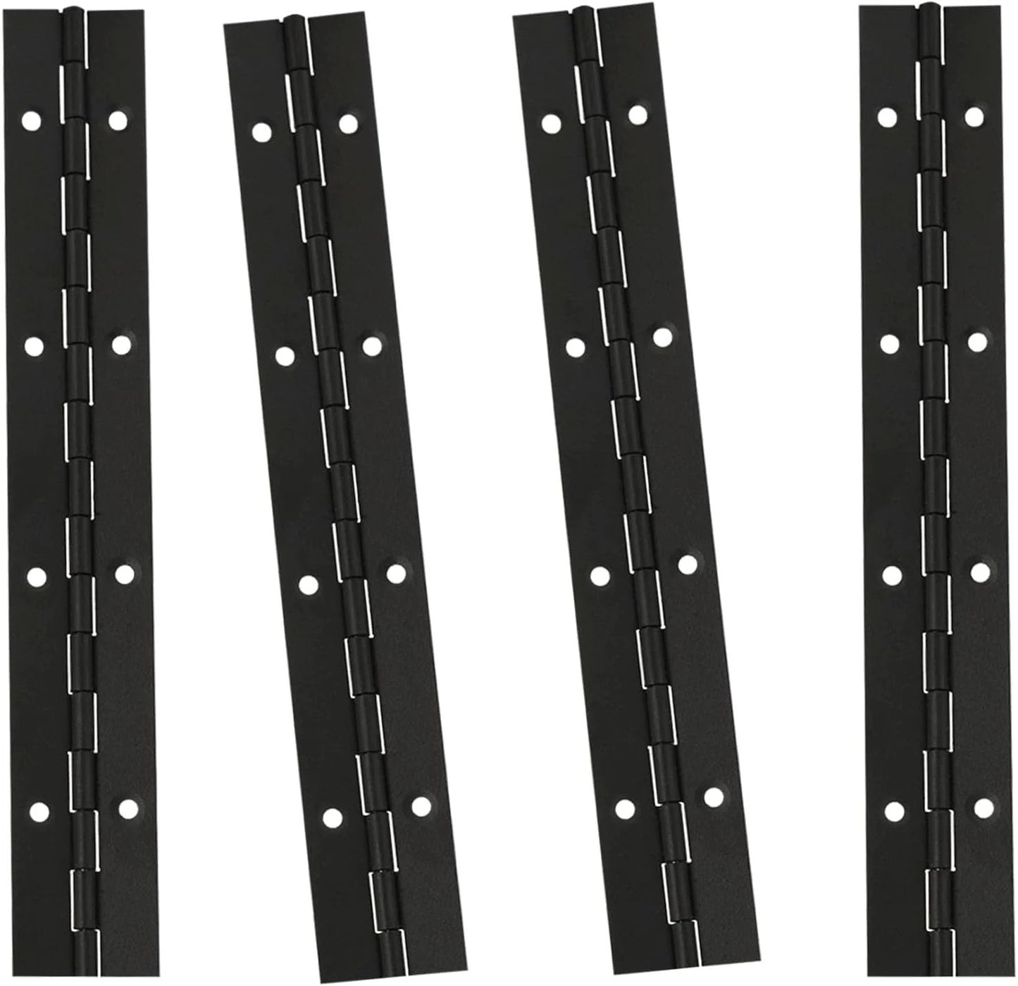 4 Pack 8 Inch Piano Hinges in Black Stainless Steel 304 Continuous Folding Hinges for Doors Cabinets and Windows Corrosion Resistant
