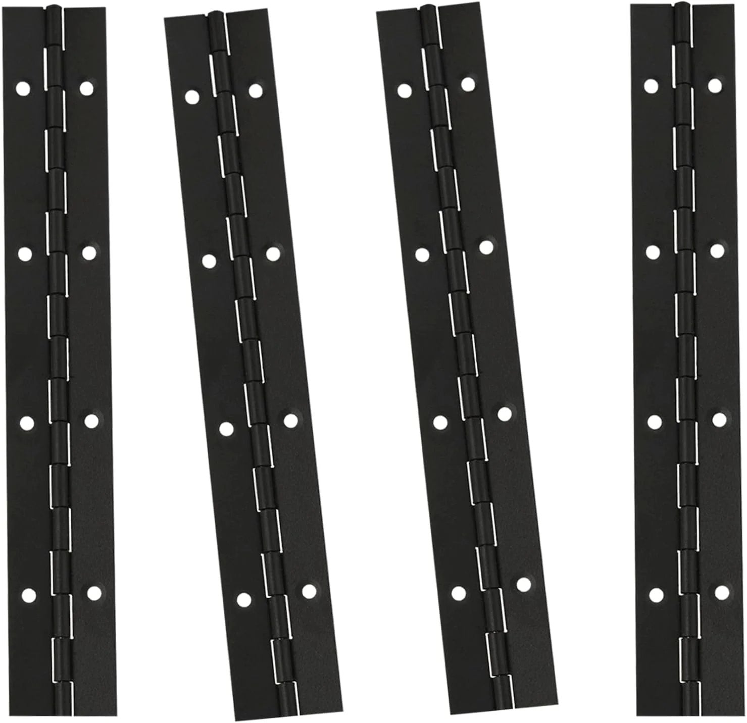 4 Pack 8 Inch Piano Hinges in Black Stainless Steel 304 Continuous Folding Hinges for Doors Cabinets and Windows Corrosion Resistant
