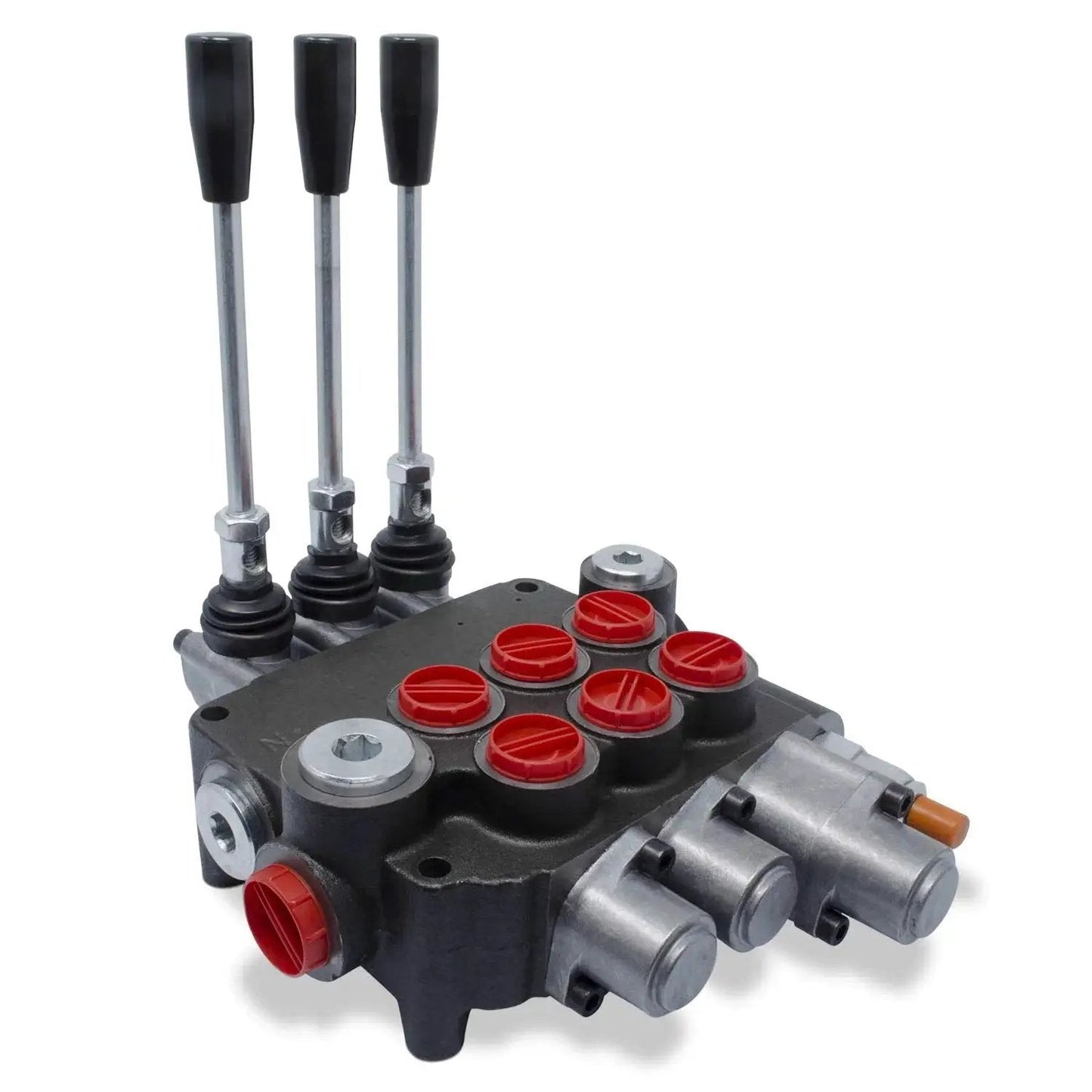 Monoblock 3 Spool Hydraulic Directional Control Valve With Single Float, 21 GPM Flow Rating, Rear Position Detent Float Lock