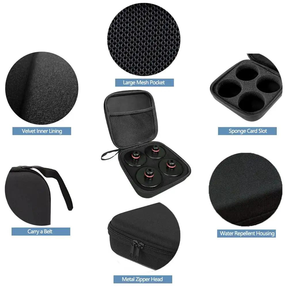 Jack Pad Set For Tesla Models 3 S X Y With Durable Rubber Pucks And Case 4 Pack showing case compartments and materials