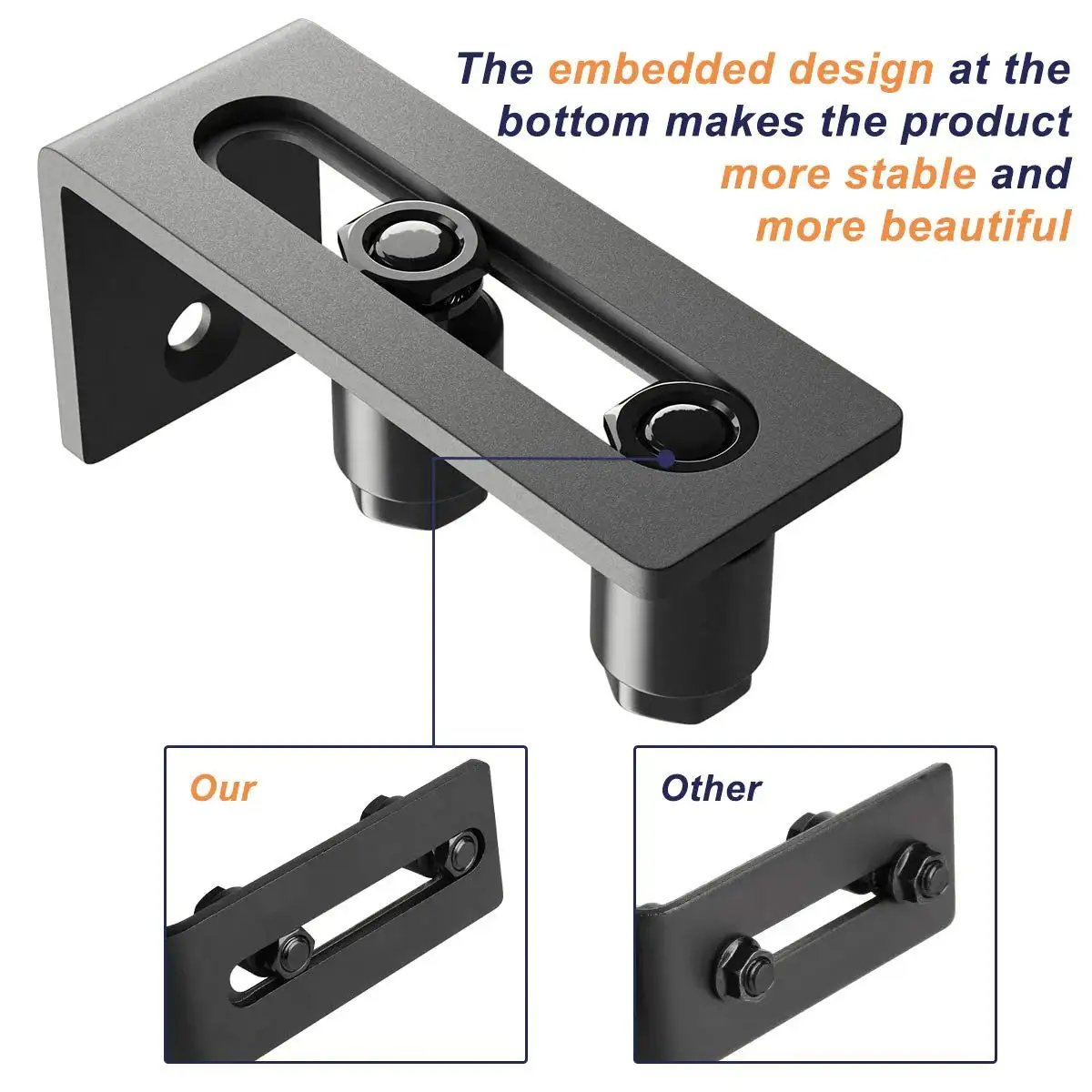 Sliding Barn Door Bottom Adjustable Floor Guide Roller Set Black For Quiet Smooth Operation, Easy To Install, Includes 2 Rollers And Hardware, Durable Steel And Nylon Construction For Long Lasting Performance