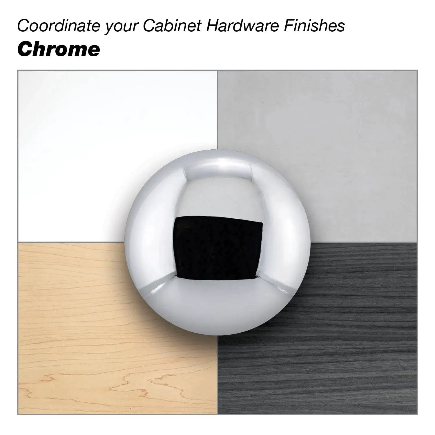 Chrome finish sample for Firenze Collection Chrome Traditional Round Cabinet And Drawer Pull Handle for kitchen and bath hardware