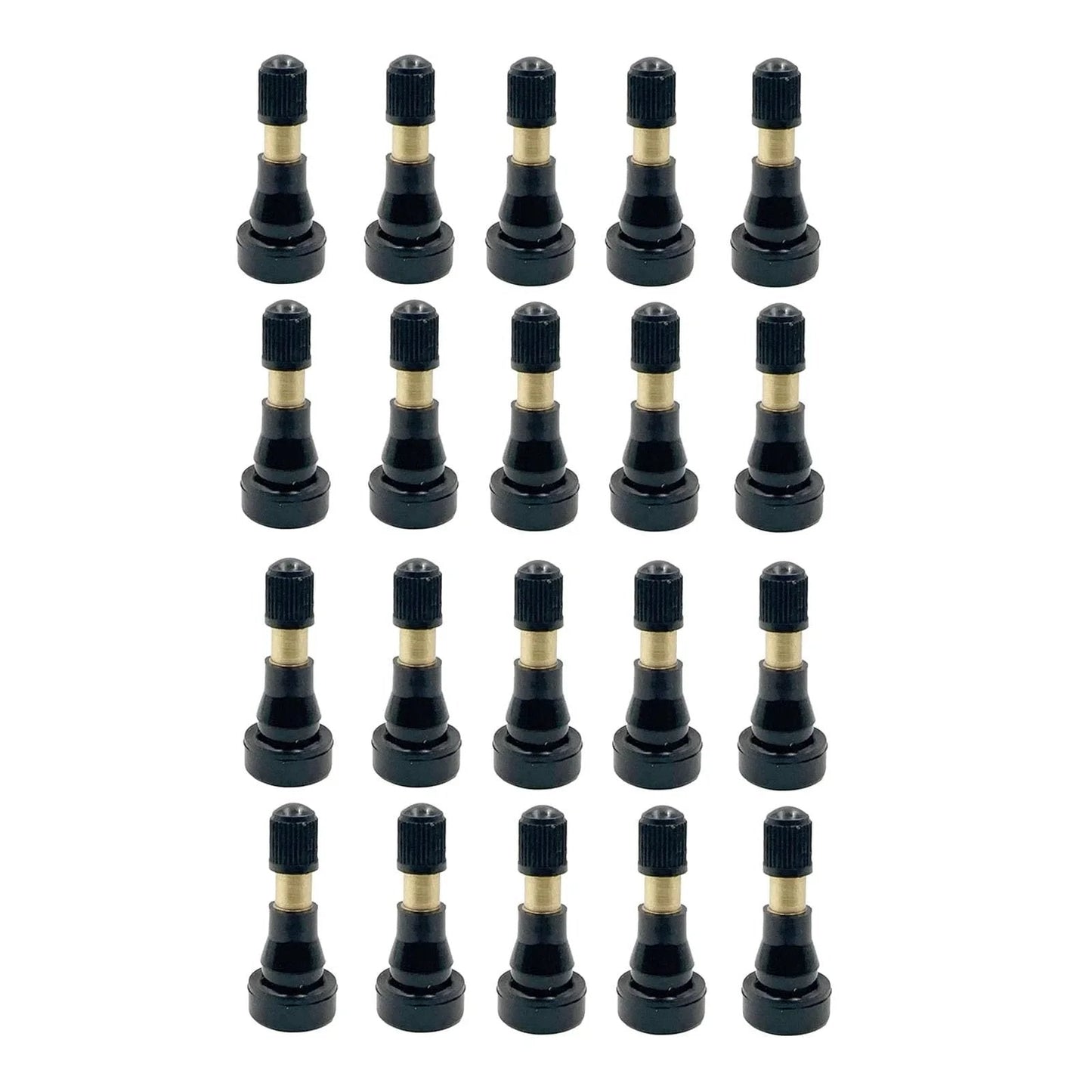 20Pcs TR600HP High Pressure Tire Valve Stems For Tubeless Rims Snap In Black Rubber Brass 0.453 Inch Rim Holes Compatible With Cars Trucks Trailers Durable Build