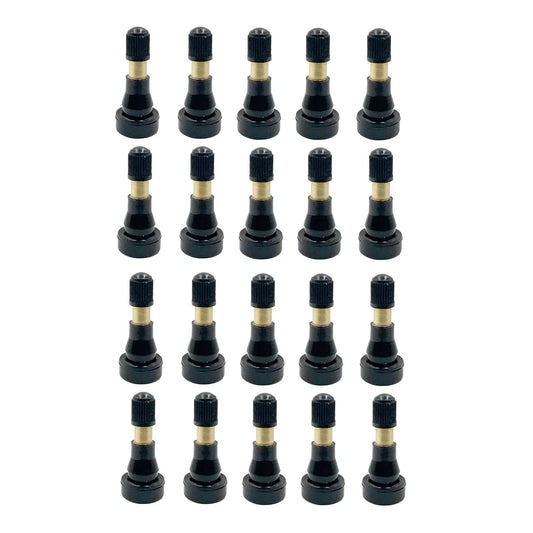 20Pcs TR600HP High Pressure Tire Valve Stems For Tubeless Rims Snap In Black Rubber Brass 0.453 Inch Rim Holes Compatible With Cars Trucks Trailers Durable Build