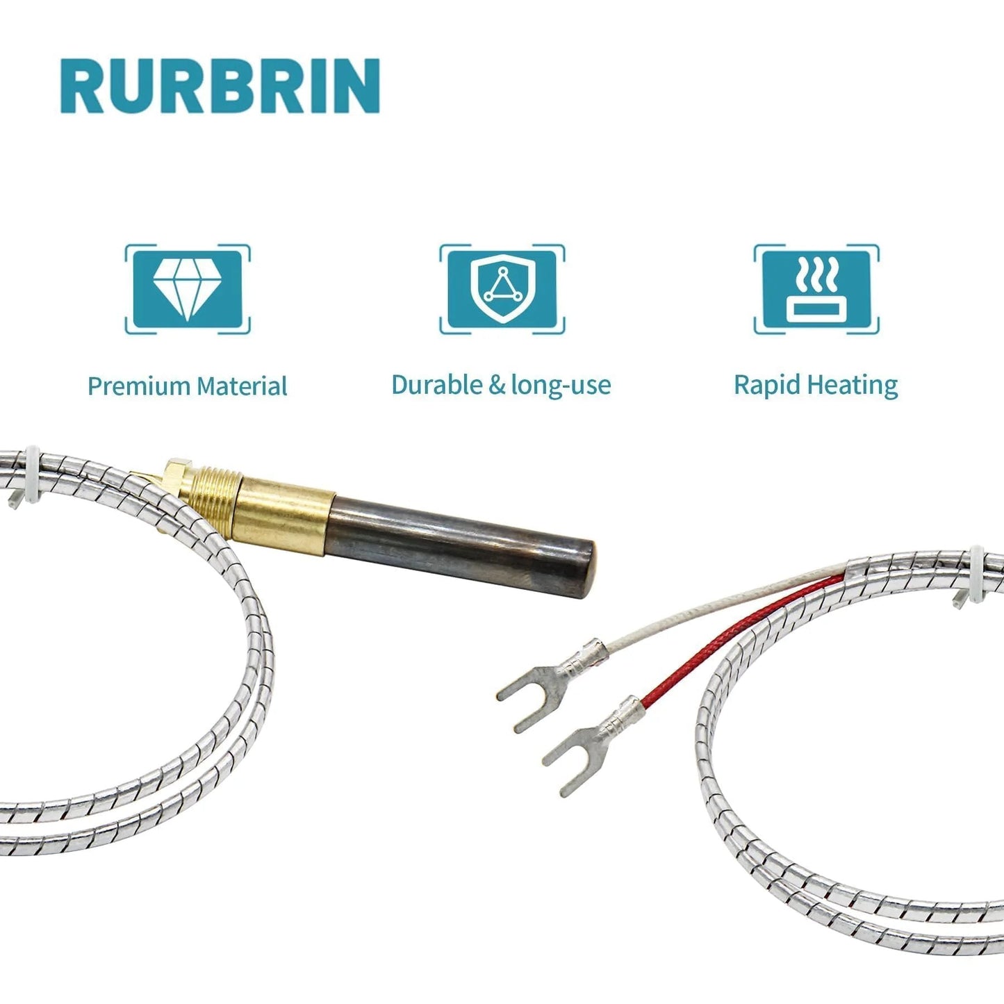 Two Pack 24 Inch 750mV Thermopile Generators Q313A Compatible with Heat Glo Heatilator Gas Ovens Fireplaces Water Heaters