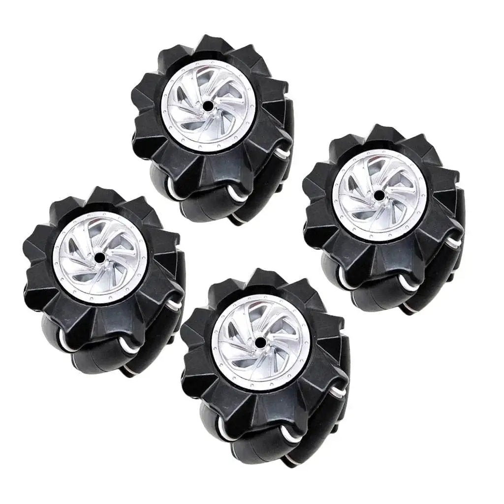 4 Pack Omni Directional Robot Wheels With Integrated Wheel Leather And Hub For DIY Toy Cars High Hardness Plastic Durable Core Anti Slip Design
