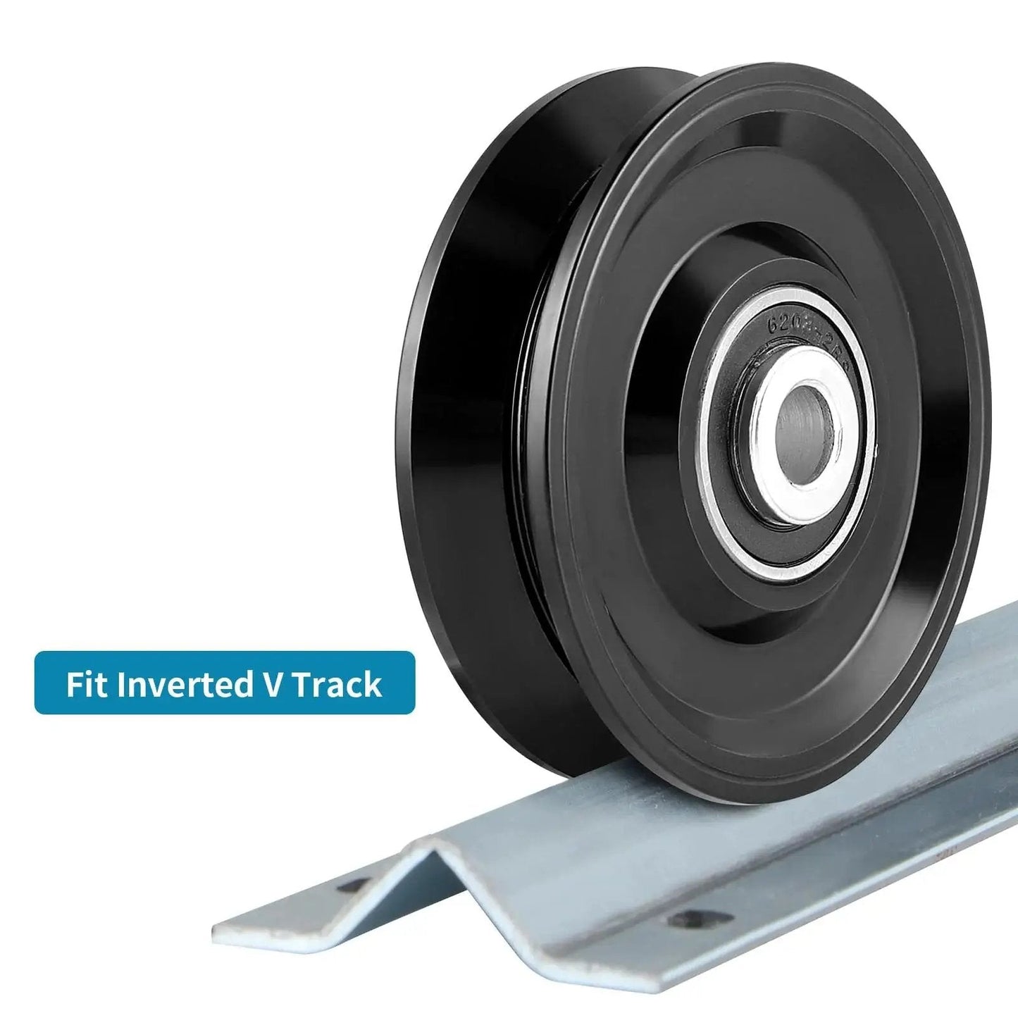 Heavy Duty 4 Inch V Groove Wheel Caster For Sliding Gate On Inverted V Track With Double Bearings, steel wheel on track