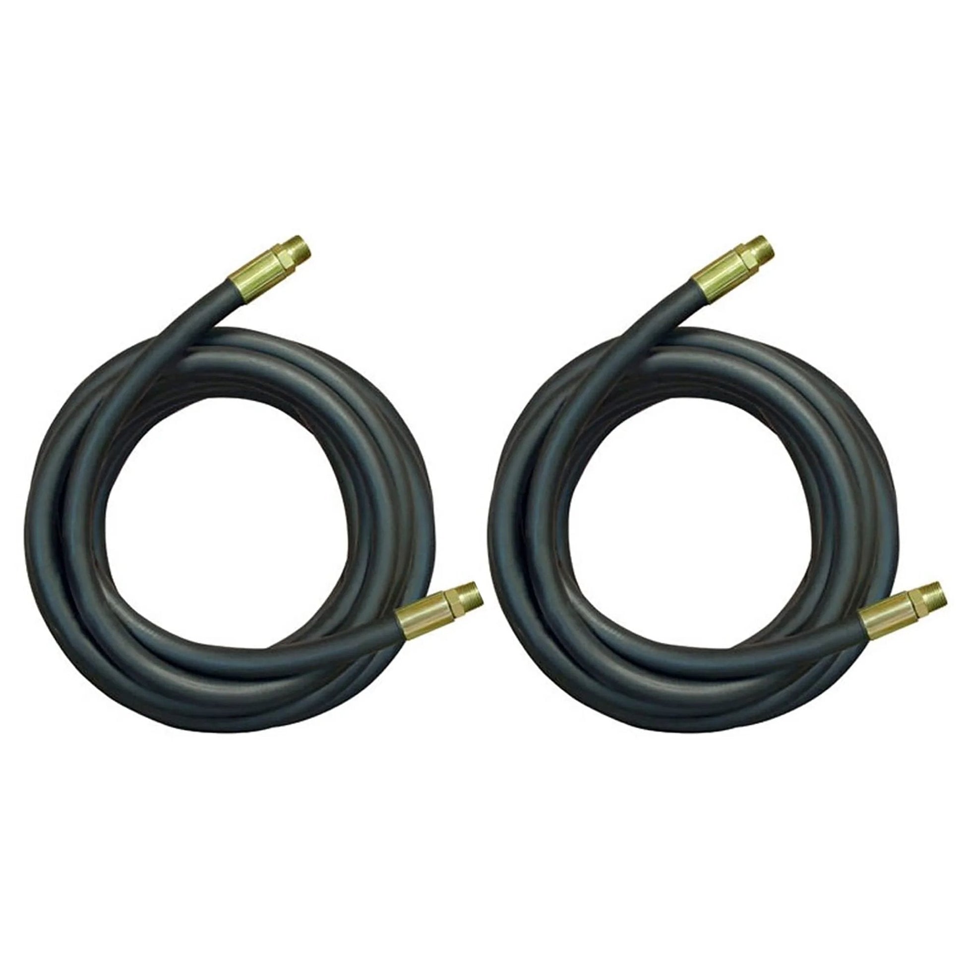 Half Inch Hydraulic Hose 120 Inch Length With Male To Male Fittings Black Lightweight Coil Design Oil Resistant Synthetic Rubber With Dual Steel Braids 2 Pack