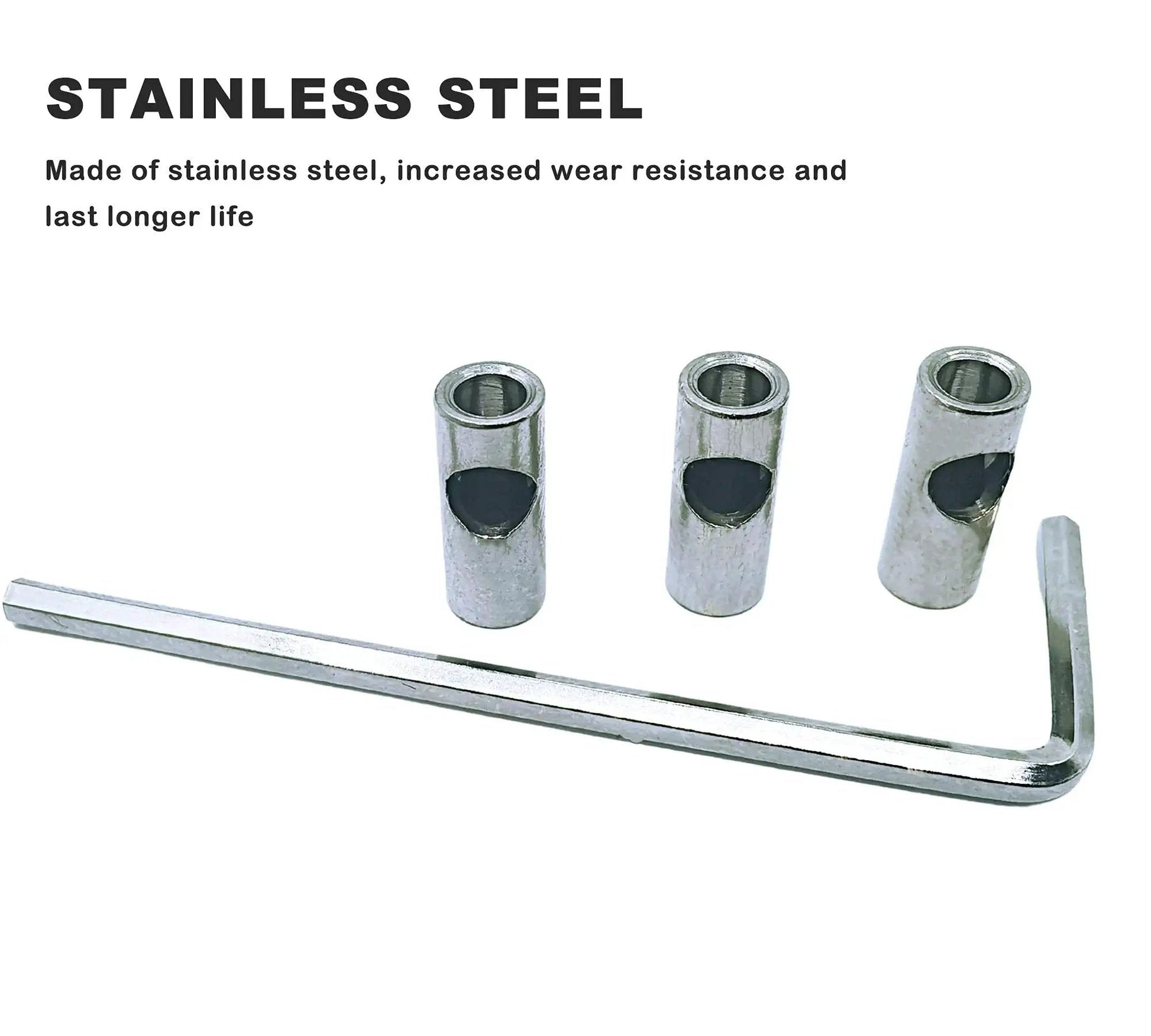Stainless Steel Pinion Coupler Sleeve Adapter Converts 3.175mm To 5mm Pinions For RC Motors 3650 550 540 12mm, 3 sleeves, Allen key