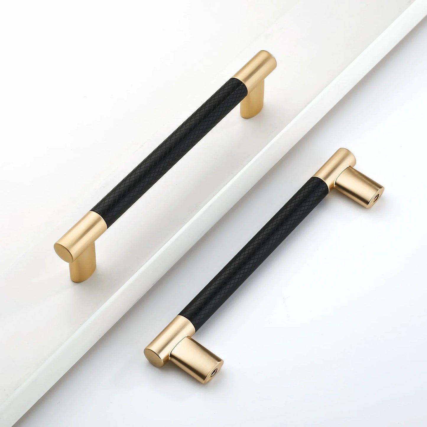 10 Pack Black And Gold Knurled 5 Inch 128mm Hole Center Cabinet Handles For Kitchen Cabinets And Drawer Pulls Premium Finish Dresser Hardware For Bathroom Cabinets Includes 25mm And 45mm Screws
