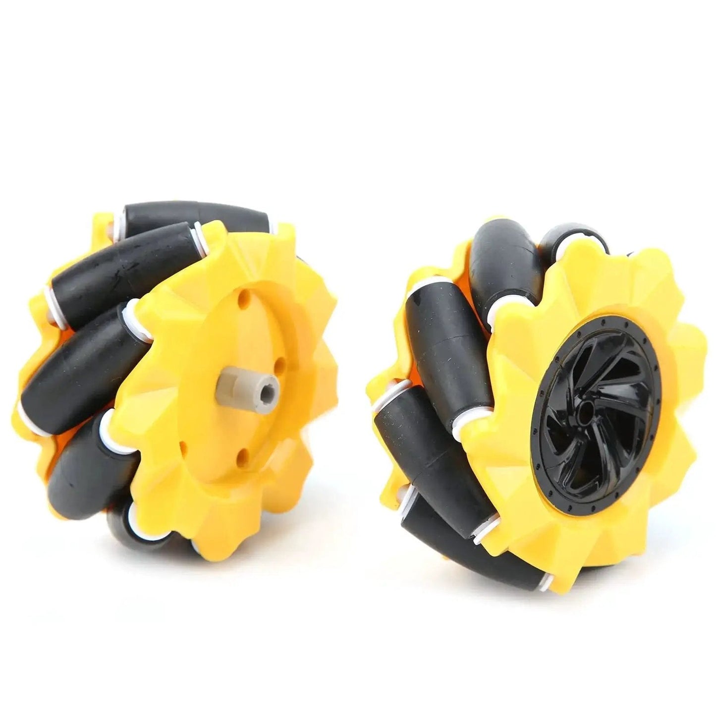 Mecanum Wheel Kit For TT Geared Motor Smart Robot Car Parts Accessories DIY Toy Components 80mm Rubber Coated Wheel In Yellow And Black