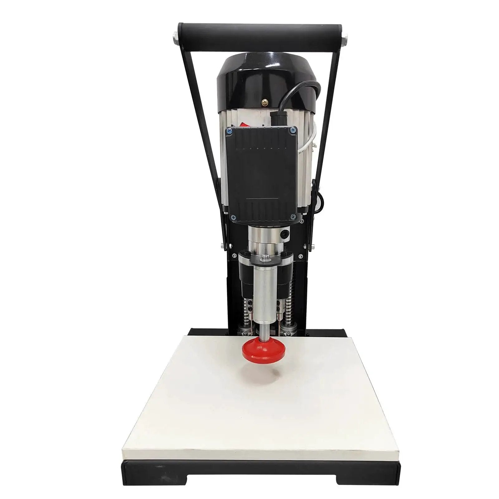 Front view of Portable Electric Hinge Drill With Self Stop Pneumatic Hinge Boring Machine For Cabinets And Doors on tabletop.