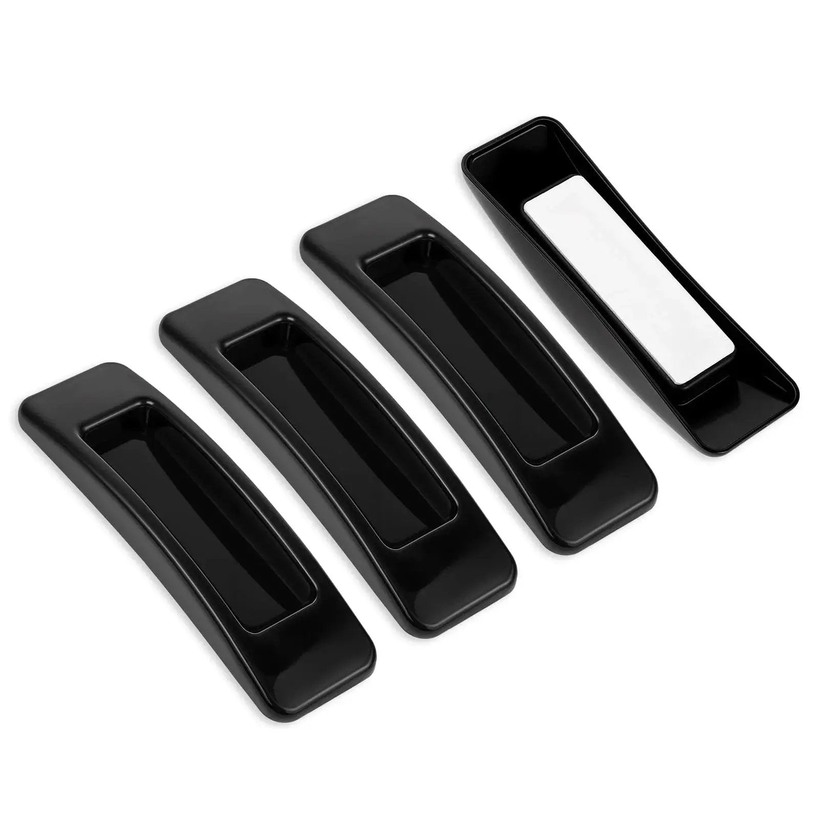 Self Stick Cabinet Handles 4 Pack Black Plastic Drawer Knobs For Cabinets Wardrobes Sliding Doors And Windows Multipurpose Adhesive Mount