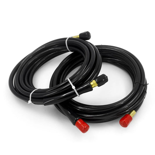 20 Foot Hydraulic Hose Kit For SeaStar Teleflex Outboard Steering Systems HO5120 coiled black hoses with red and yellow caps
