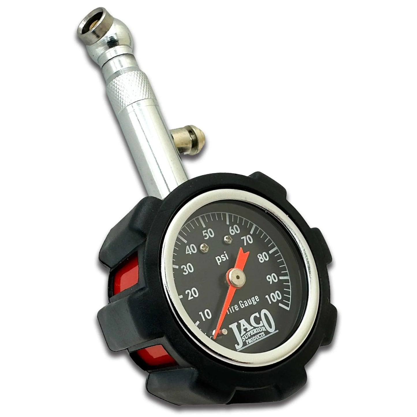 Deluxe Tire Pressure Gauge For Cars And Bikes With 100 PSI Precision ANSI B40 1 Standard Calibrated Accuracy No Battery Required Durable Dual Layer Shock Guard JACO